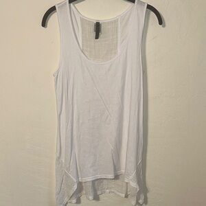 XCVI White Layered Scoop Neck Tank